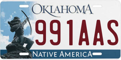 OK license plate 991AAS