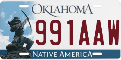 OK license plate 991AAW
