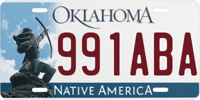 OK license plate 991ABA