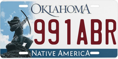 OK license plate 991ABR
