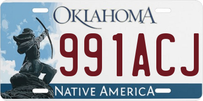 OK license plate 991ACJ