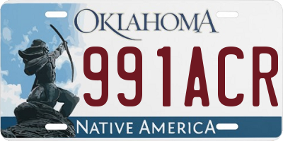 OK license plate 991ACR