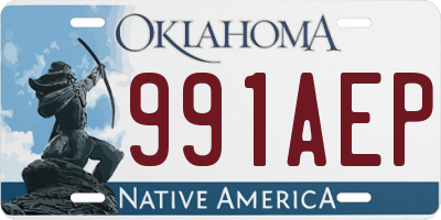 OK license plate 991AEP