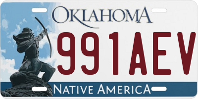 OK license plate 991AEV
