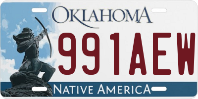 OK license plate 991AEW