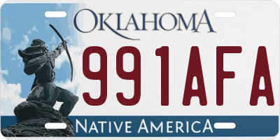 OK license plate 991AFA