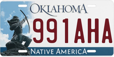 OK license plate 991AHA