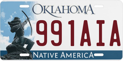 OK license plate 991AIA