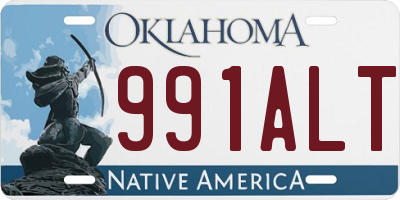 OK license plate 991ALT