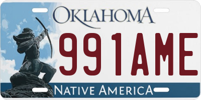 OK license plate 991AME
