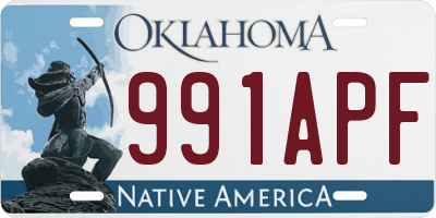 OK license plate 991APF