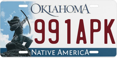 OK license plate 991APK