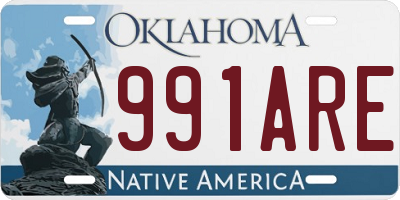 OK license plate 991ARE
