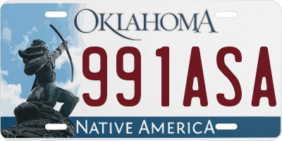 OK license plate 991ASA