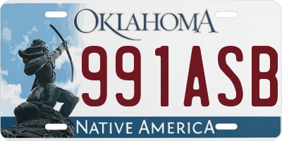 OK license plate 991ASB