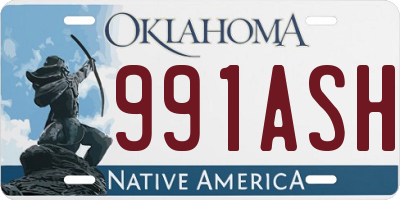 OK license plate 991ASH