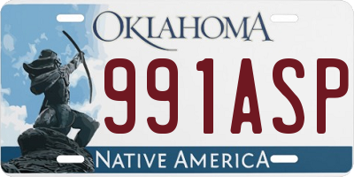 OK license plate 991ASP