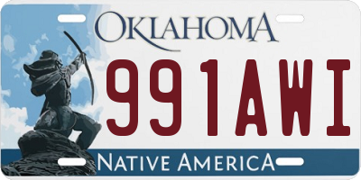OK license plate 991AWI