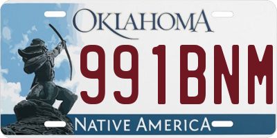 OK license plate 991BNM