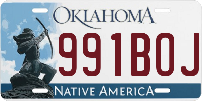 OK license plate 991BOJ