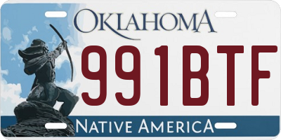 OK license plate 991BTF