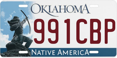 OK license plate 991CBP