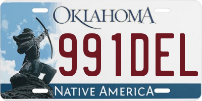 OK license plate 991DEL