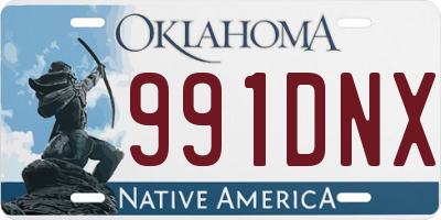 OK license plate 991DNX