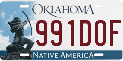OK license plate 991DOF