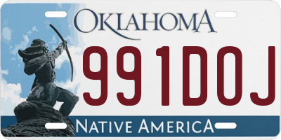 OK license plate 991DOJ