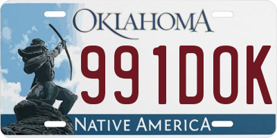 OK license plate 991DOK