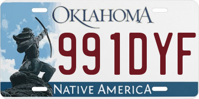 OK license plate 991DYF