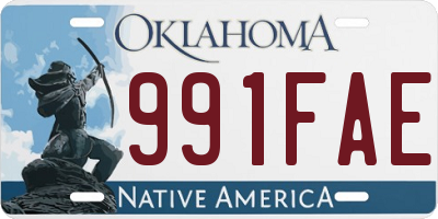 OK license plate 991FAE