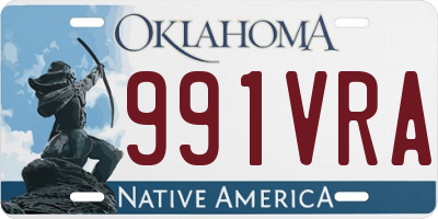 OK license plate 991VRA