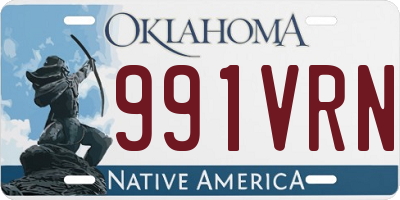 OK license plate 991VRN