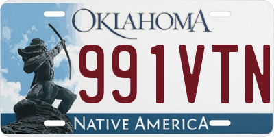 OK license plate 991VTN
