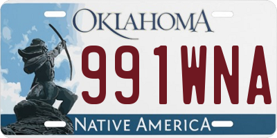 OK license plate 991WNA