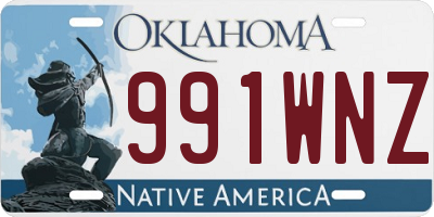 OK license plate 991WNZ