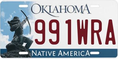OK license plate 991WRA