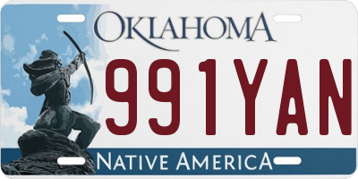 OK license plate 991YAN