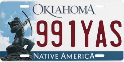 OK license plate 991YAS