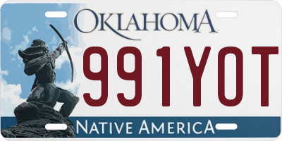 OK license plate 991YOT