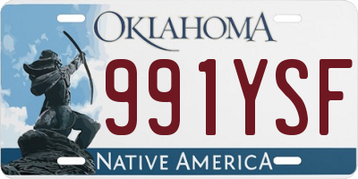 OK license plate 991YSF