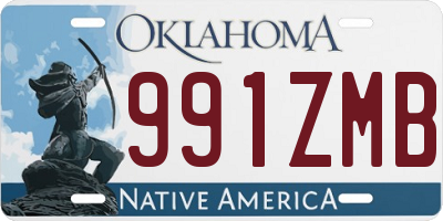 OK license plate 991ZMB