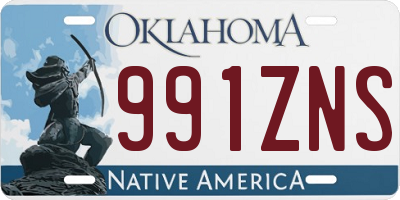 OK license plate 991ZNS