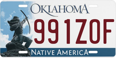 OK license plate 991ZOF