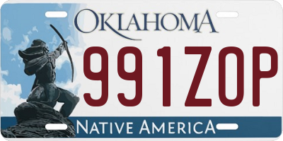 OK license plate 991ZOP