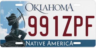 OK license plate 991ZPF