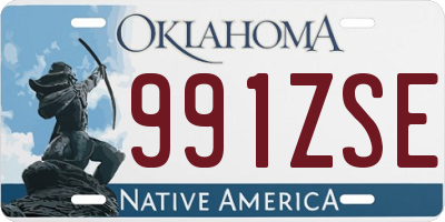 OK license plate 991ZSE