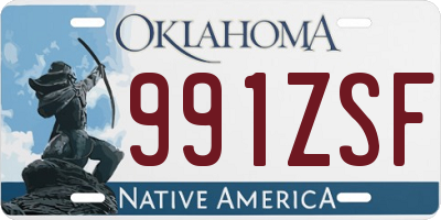OK license plate 991ZSF